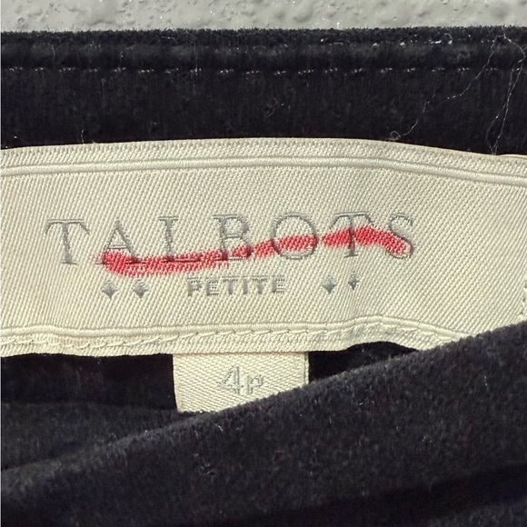 Talbots Modern Fit The Skinny Black Velvet Pants 4P - Picture 3 of 8